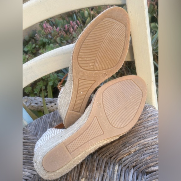 may pol strappy leather espadrilles burgundy toe sz 7 - Picture 10 of 11